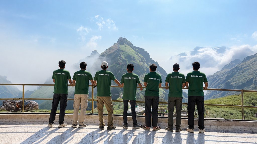 CleanUp India Volunteers Mountain Viewpoint